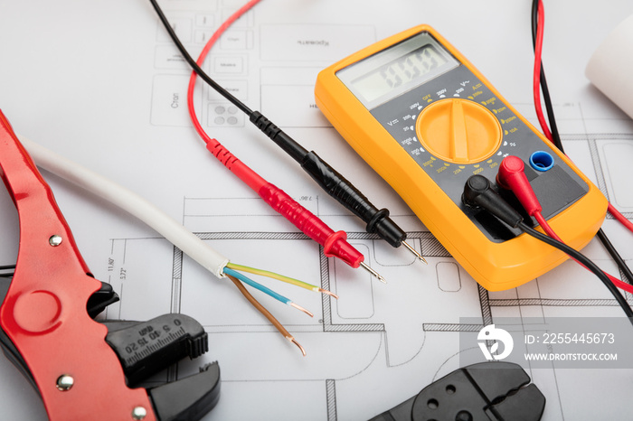 Digital Multimeter On Blueprint