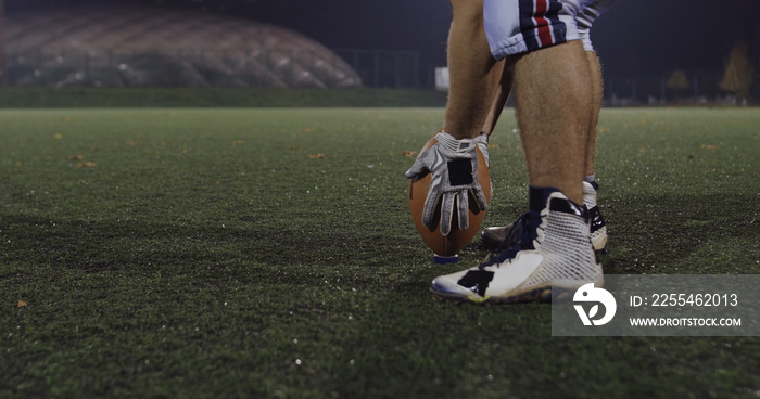 american football kicker ready for football kickoff