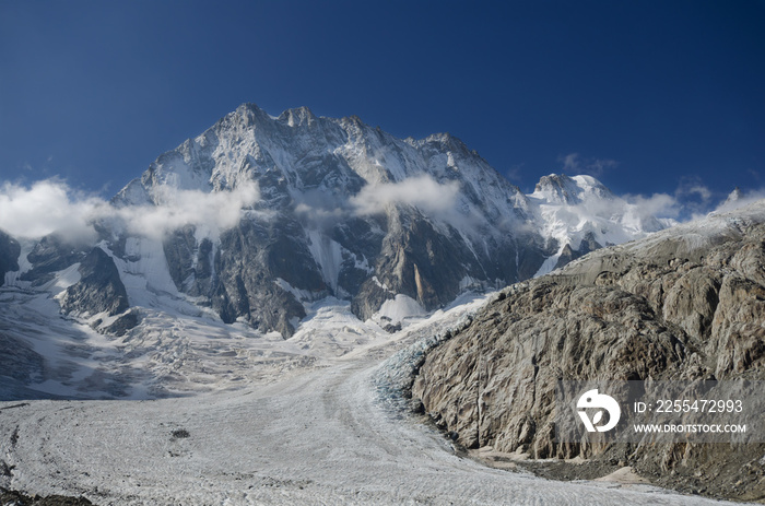 Grandes Jorasses peak in the French Alps