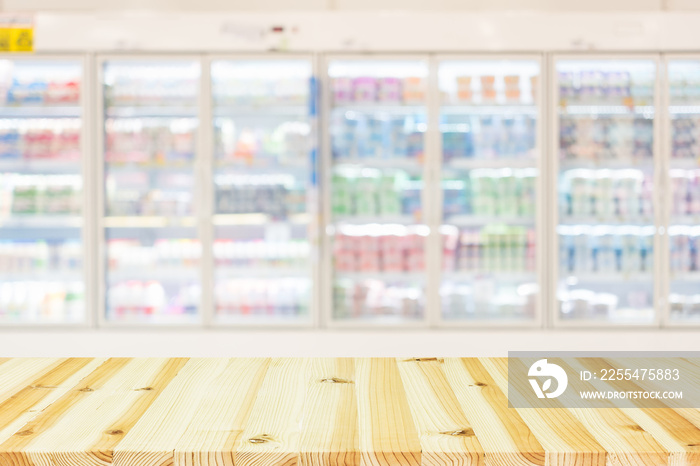 Blurred photo of fresh food in supermarket or shopping mall for background.