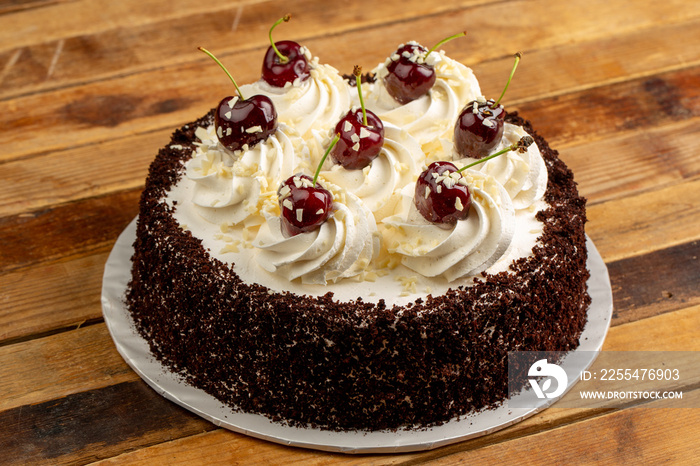 Black forest cake in studio