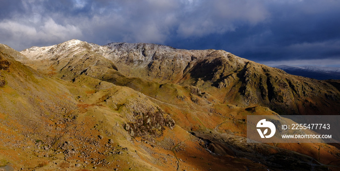 Lake District Mountains from Coniston Old Man in the English Lake District