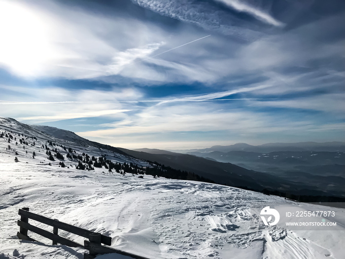 beautiful day in ski resort Koralpe in Austria