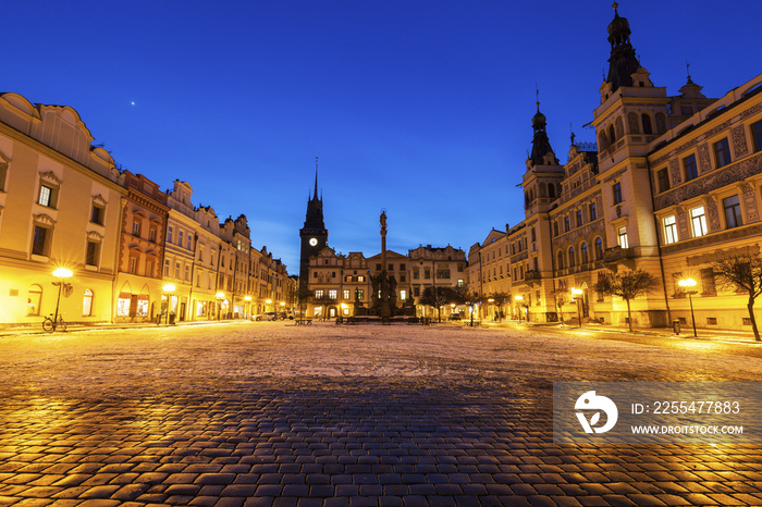 City Hall and Plague Column on Pernstynske Square in Pardubice