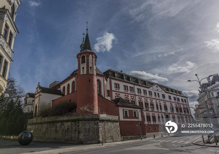 Liberec castle in winter sunny day