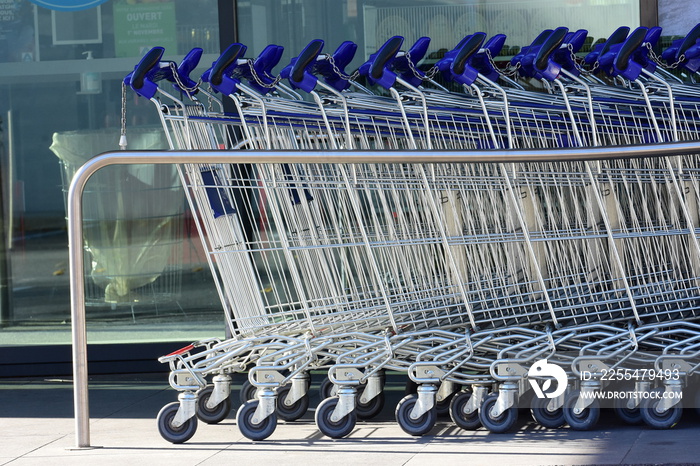 Trolley for food shopping in France.