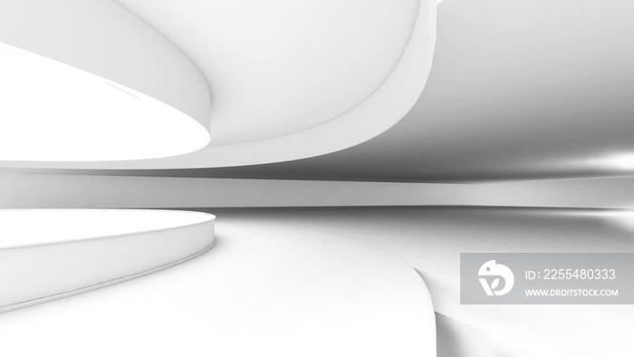 Abstract background white arch structure,curved structure,3d rendering