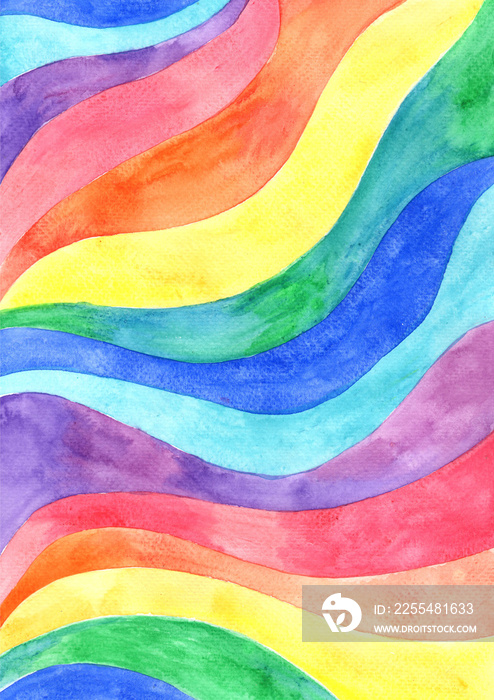 Abstract rainbow line wave illustration background for decoration on Pride month and retro design concept.