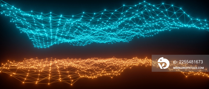 abstract network concept line connection (3d rendering)