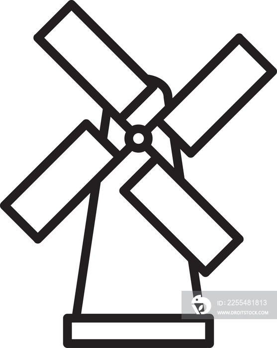 windmills Buildings city  vector illustration