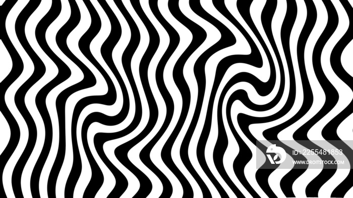 Zebra skin topographic backgrounds and textures with abstract art creations, random black and white waves line background