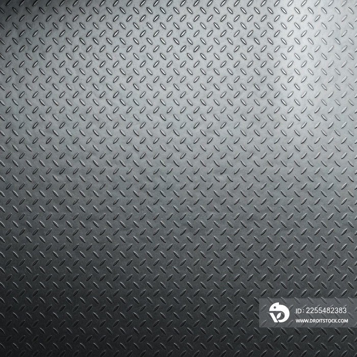 Diamond plate metal background. Brushed metallic texture. 3d rendering