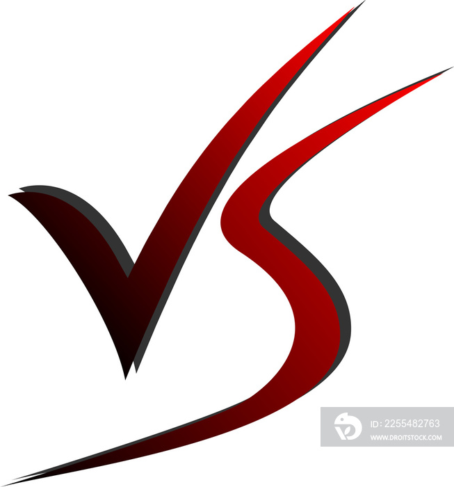 VS icon, versus battle icon sign logo symbol black red design transparent background