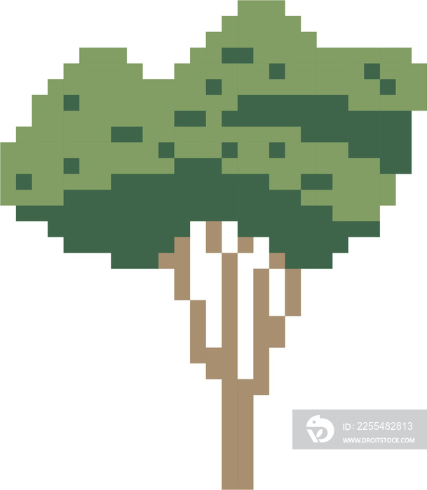 simplicity tree freehand pixel flat design