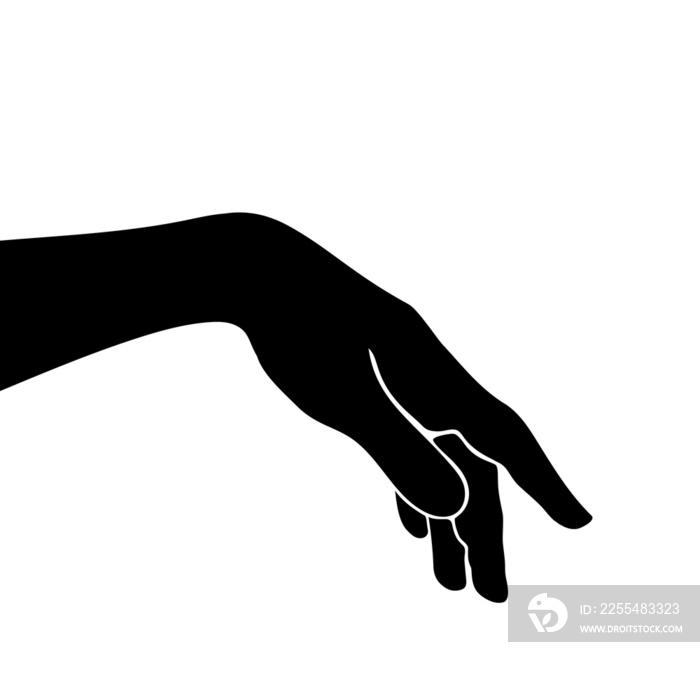 Hand gestures. black hand gesture like a silhouette or shadow of hands. human body movement illustrations in black.