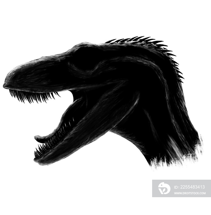 Raptor, velociraptor black and white artwork, scary horror dinosaurs