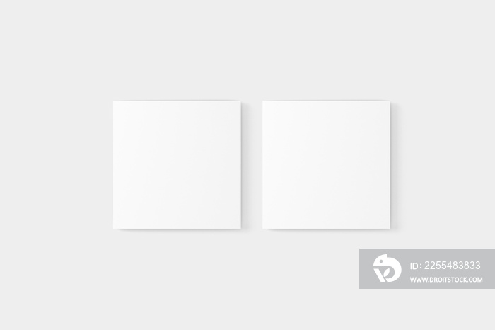 Square Business Card White Blank Mockup