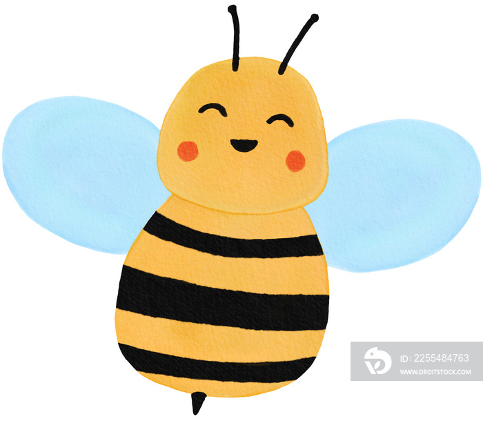 bee cute watercolor hand drawn png