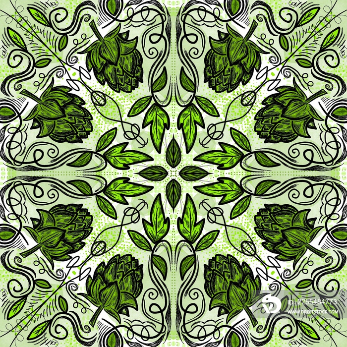 Beer hop pattern design