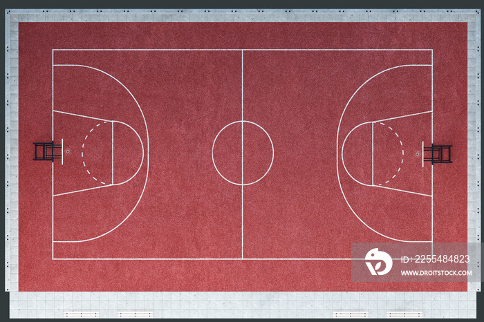 basketball court, baseline, Outdoor, 3d illustration