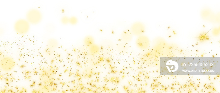 gold dust particles with transparent bokeh effect