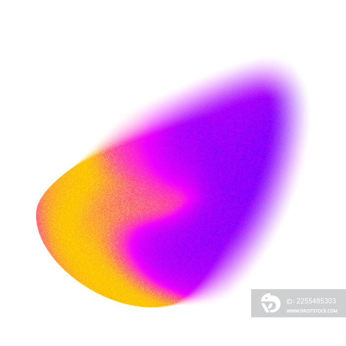 Gradient abstract shape with noise on transparent background