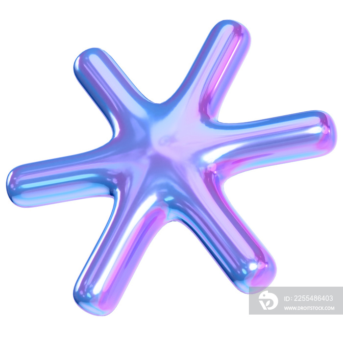 Asterisk symbol 3D. Star asterisk