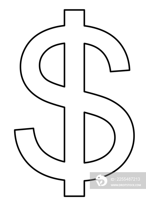 dollar symbol on white background