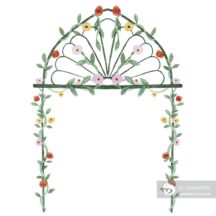 flower arch watercolor