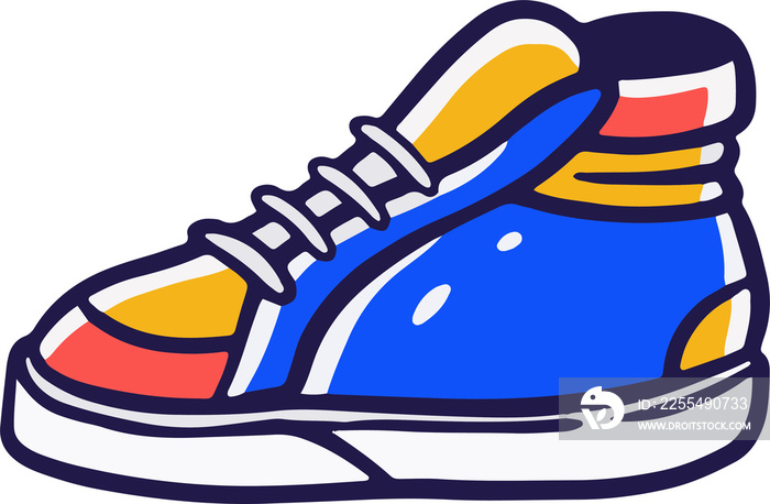 Trendy shoe Illustration design. Retro 80s design element