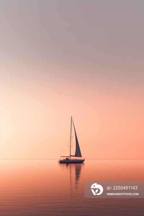 Minimalist photography of a sail boat