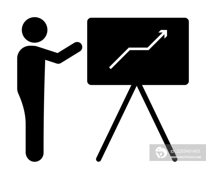 Businessman training explain icon. Element of businessman pictogram icon on white background