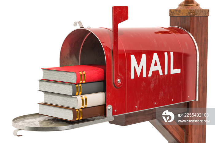 Mailbox with Books. 3D rendering