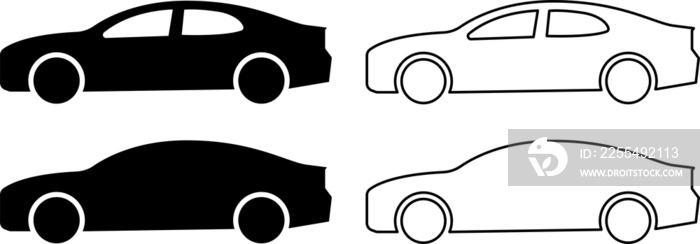 Car icon set. Transport symbols. PNG image