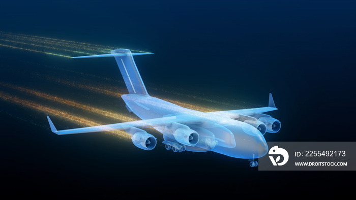 3d rendered illustration of Globemaster Airplane Front. High quality 3d illustration