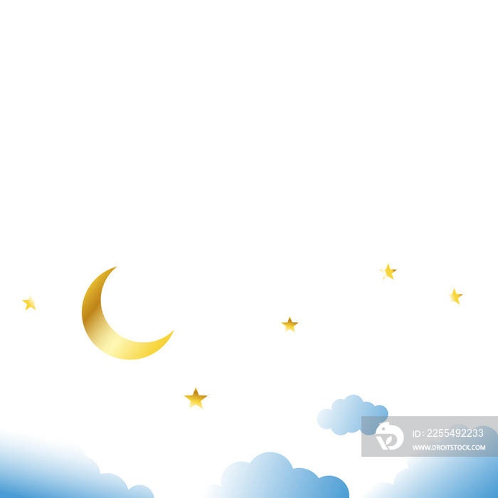 illustration of the sky with moon and star decoration