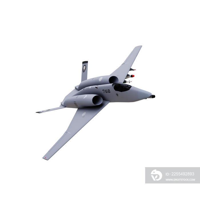 Futuristic jet isolated