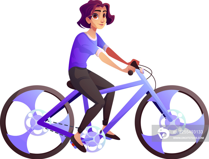 Girl riding bicycle