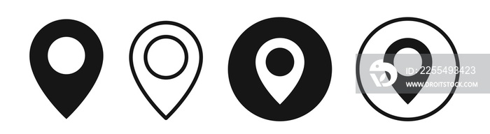 Set of location icons. Modern map markers. illustration on a white background.