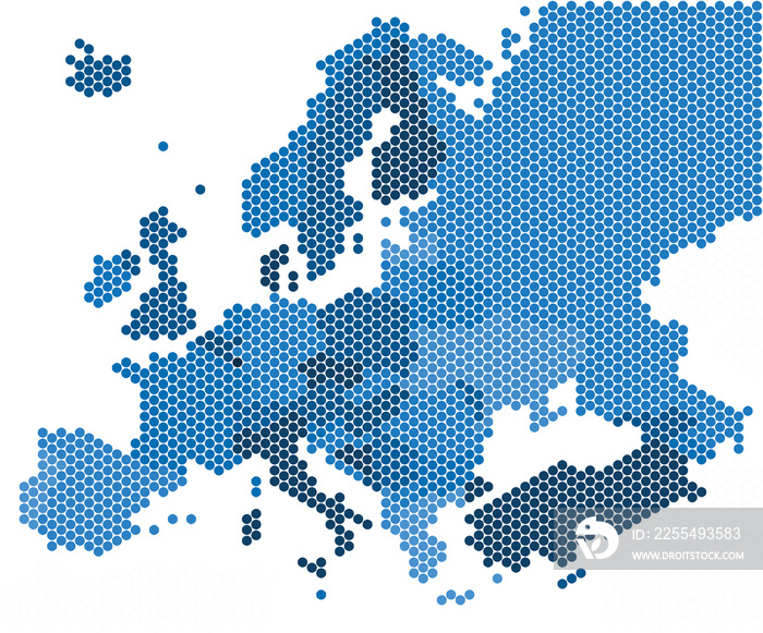 Geometry circle form of Europe map