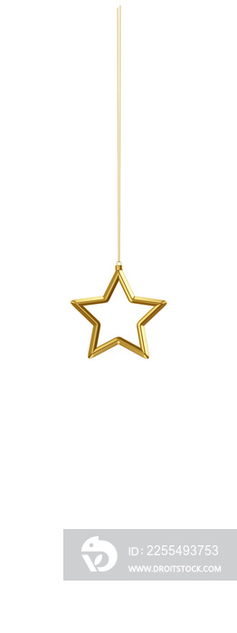 Christmas golden star isolated