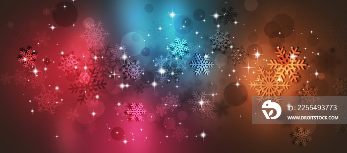 colorful  snowflakes banner