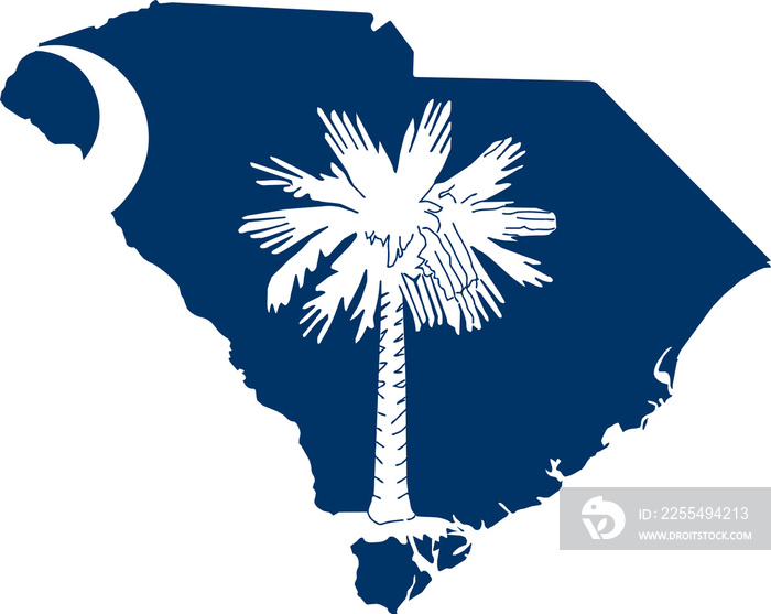 South Carolina USA Map Flag. SC US Outline Boundary Border Shape State Flag Sign Symbol Atlas Geography Banner. South Carolinian Transparent PNG Flattened JPG Flat JPEG