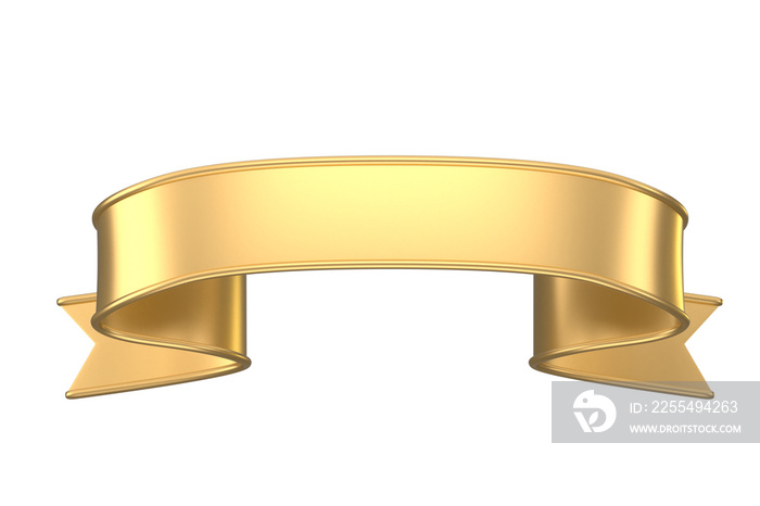 Elegant Gold Ribbon 3D Design Element