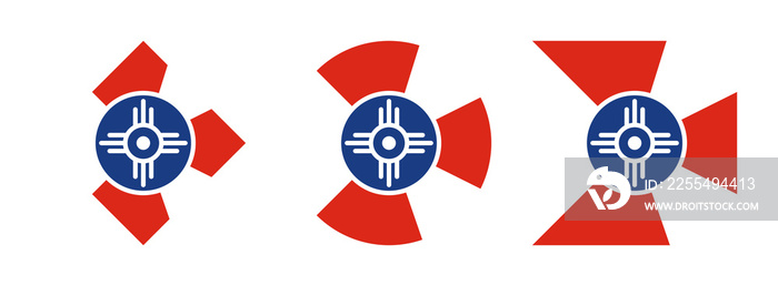 wichita flag icon set. PNG