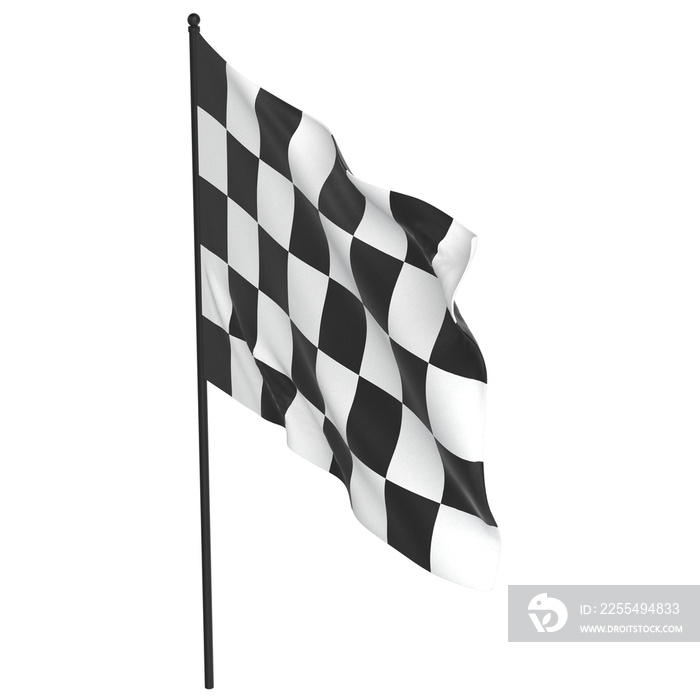 3D rendering illustration of a checkered racing flag