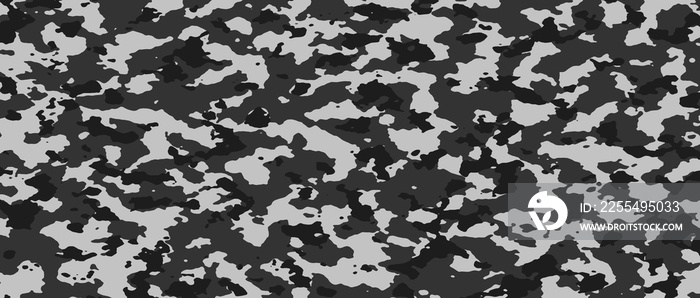 black and gray camouflage banner. background and texture.