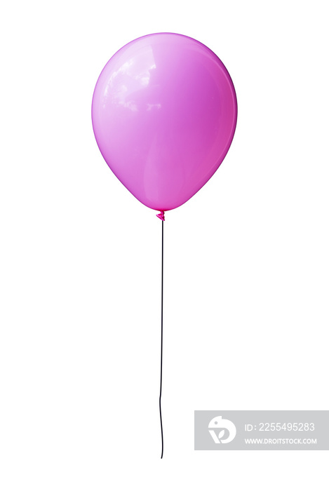 Helium balloon in purple color with a rope isolated background