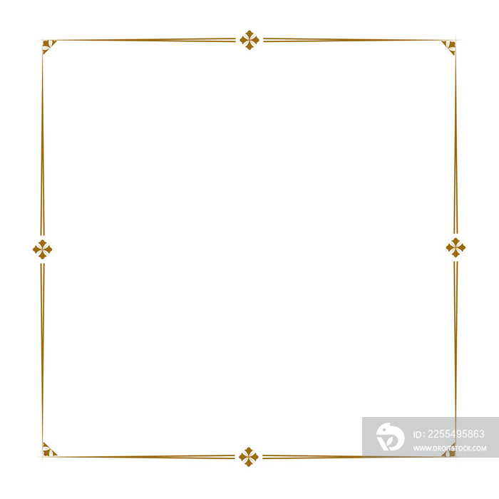 Simple and floral frame and square border