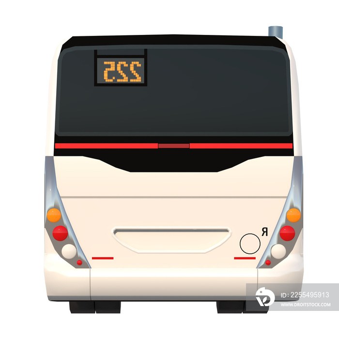 Urban Bus 2- Back view png 3D Rendering Ilustracion 3D